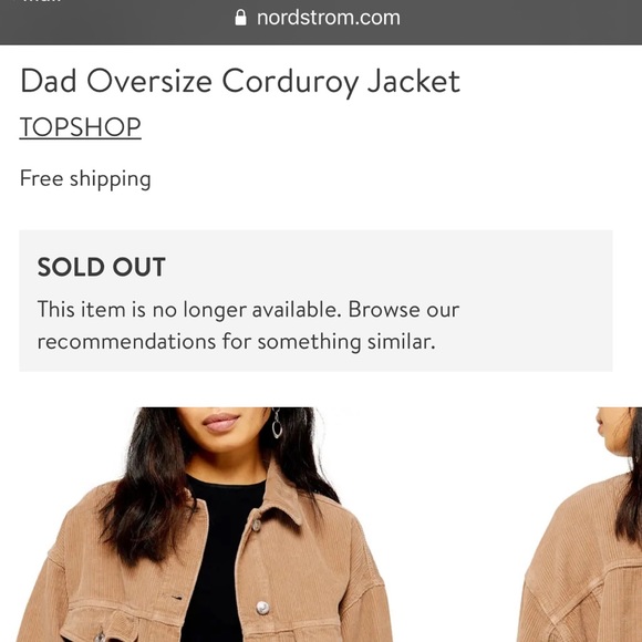 Topshop Oversized Corduroy Jacket 